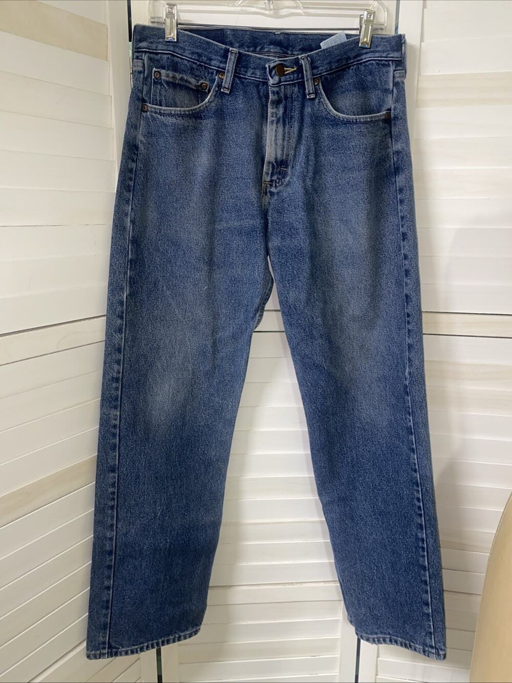 Men's Wrangler Jeans Relaxed Fit Size W32 L32 Blue 100% Cotton Zip Fly 90s Y2K